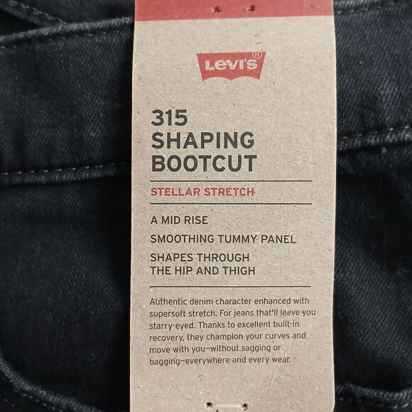 Levi's Women's 315 Shaping Mid-Rise Bootcut Black Jeans Size 32×32 New - Picture 10 of 12